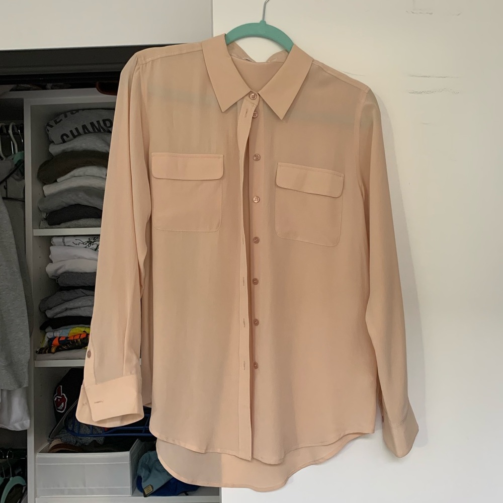 Equipment slim signature silk shirt